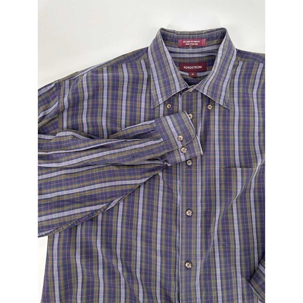 NORDSTROM BRAND MENS CHECK DRESS SHIRT SIZE XL